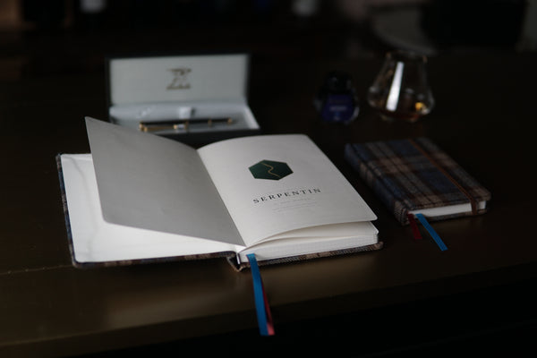 A5 Dotted Notebook — Fox Brothers wool cover, thread-sewn binding